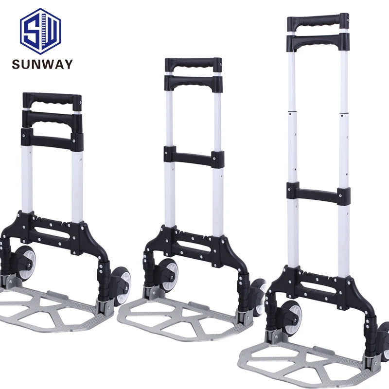 2024 New Arrive  Aluminium Luggage Hand Trolley Telescopic Folding Trolley Cart