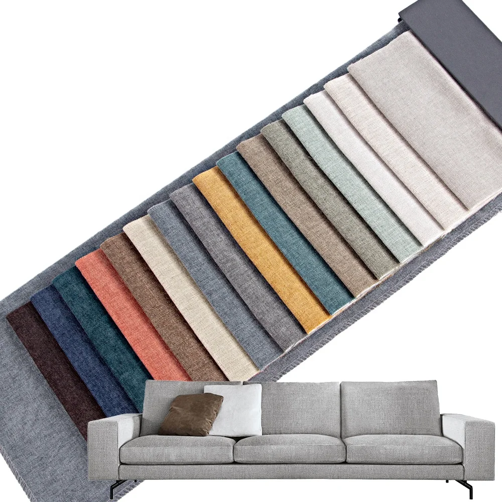 Furniture fabric have ready goods linen looks plain  chenille fabric multi color fabrics  for sofa covers