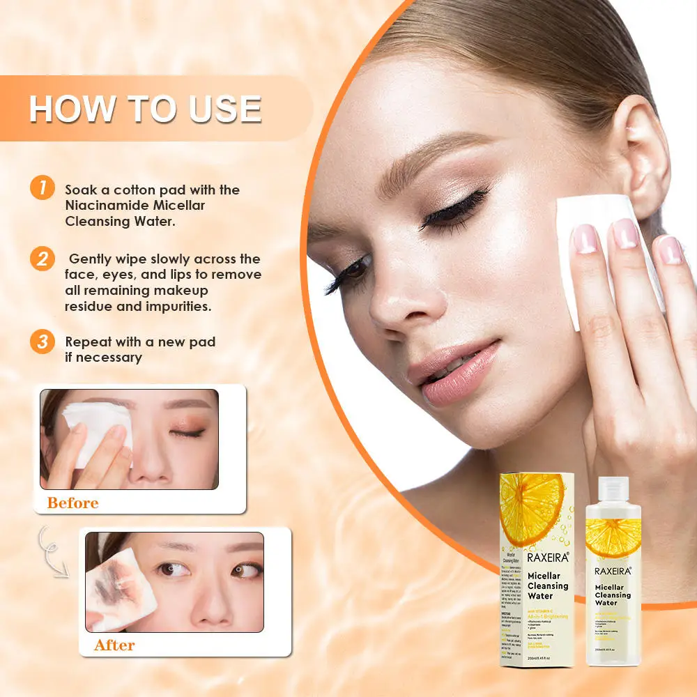 Organic Vitamin C Cleansing Water 250ml Moisturizing Micellar Water Makeup Remover
