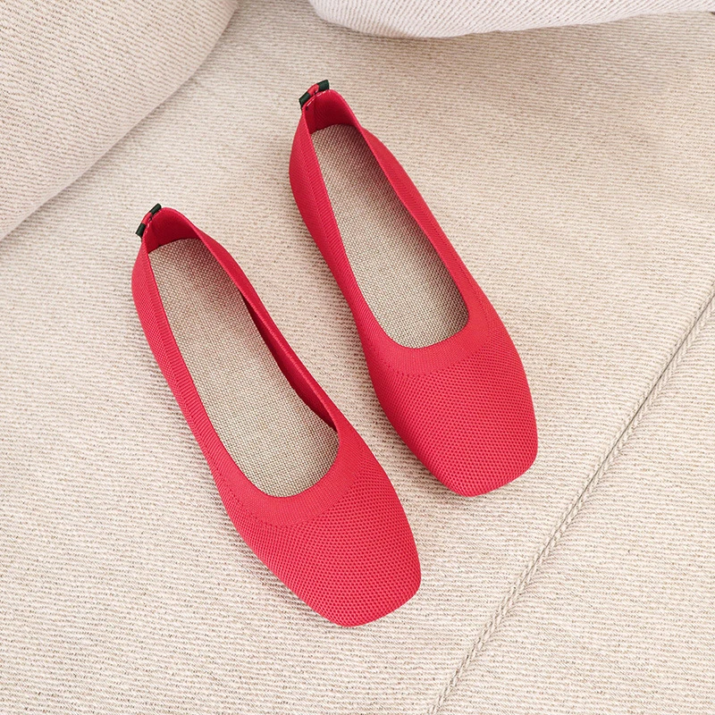 2022 spring new knitted lazy slip-on flat beanie shoes casual shoes