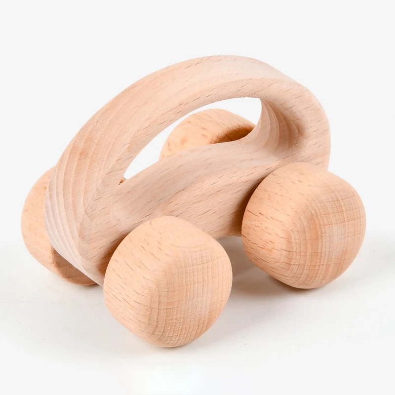 Baby Educational Toys 0-3 Years 1PC Toys For Babies Beech Car Dog Pony Infants Developmental Newborn Gifts Wooden Car Puppy Cart