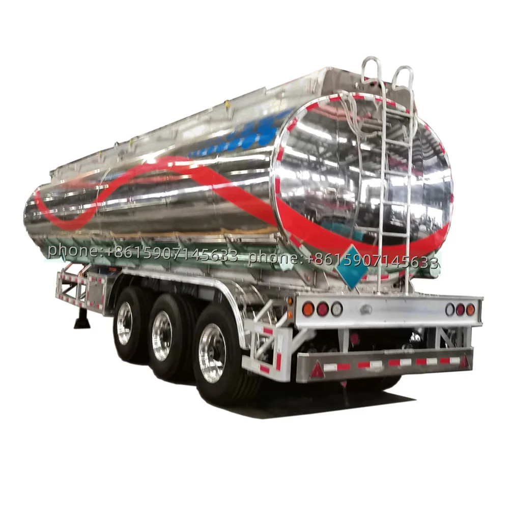 3 Axles 45000 Liters Aluminum Fuel Tanker Tank Truck Semi Trailer with BPW/Fuwa Axles Spring/fuel Bag Suspension