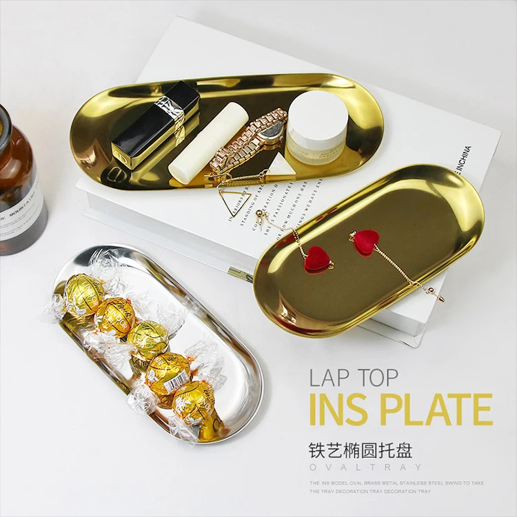 Rolling Tray Set Wholesale Hotel Restaurant Luxury Plain Rose Gold Cookie Metal Stainless Steel Decorative Serving Rolling Trays