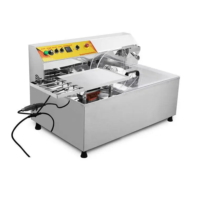 Hot Chocolate spread Melting Machine Automatic Enrobing commercial Chocolate Tempering Machine with vibrating table
