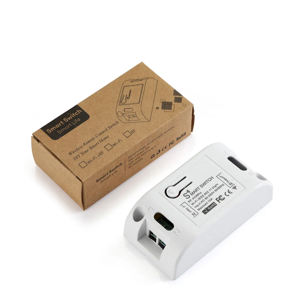 Wi-Fi ресивер переключатель света переменного тока 110 В 220 В настенный DIY пульт дистанционного управления Умный дом релейный таймер RF 433 МГц приложение Tuya Google Home