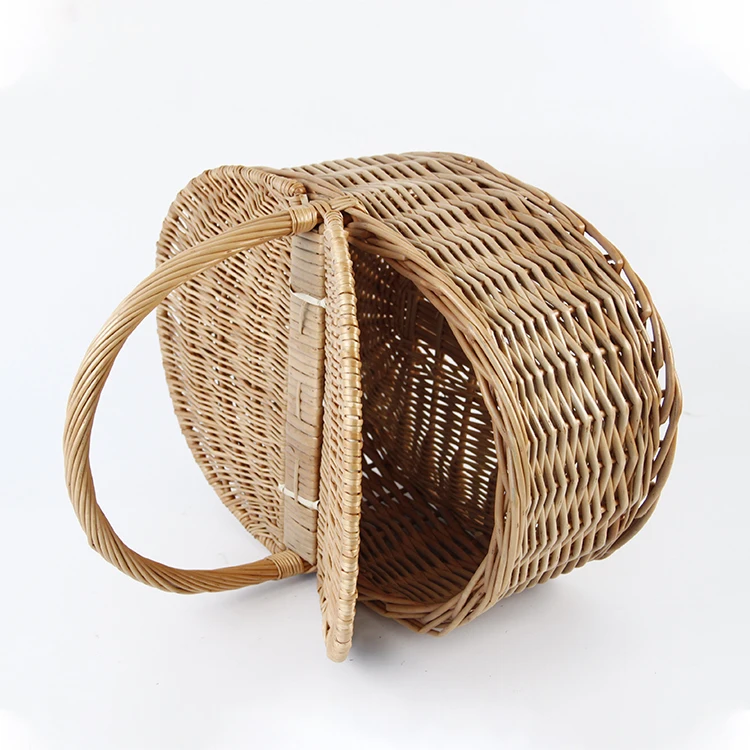 Factory Outlet Cheap Wicker Picnic Basket picnic basket with lid Braided Oval Picnic Basket