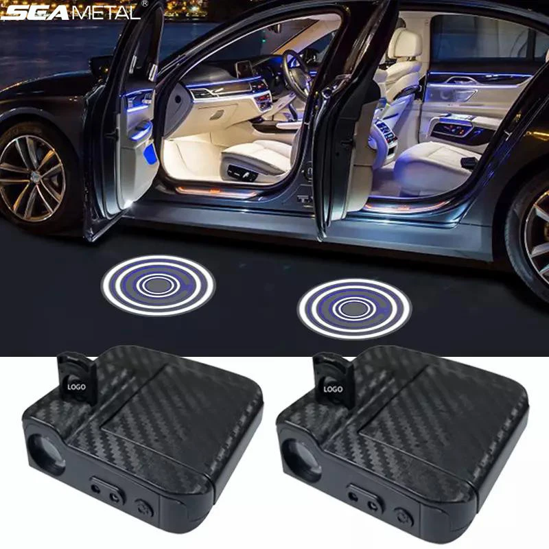 SEAMETAL HD Decorative Strip Car led lights Roof Car Door Welcome Light Wireless Magnet Sensor 3D Projector