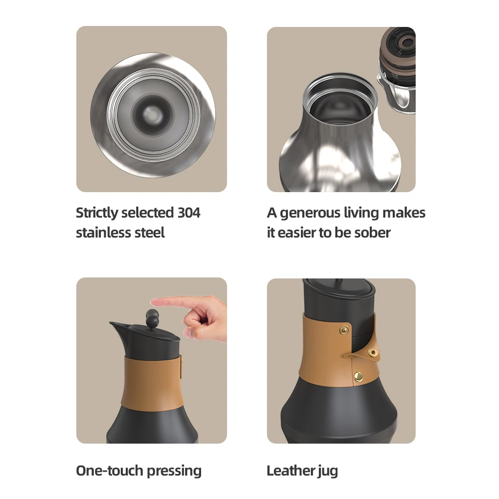 Luxury Food Grade Tea And Coffee Thermos 304 Stainless Steel Thermal Vacuum Flasks