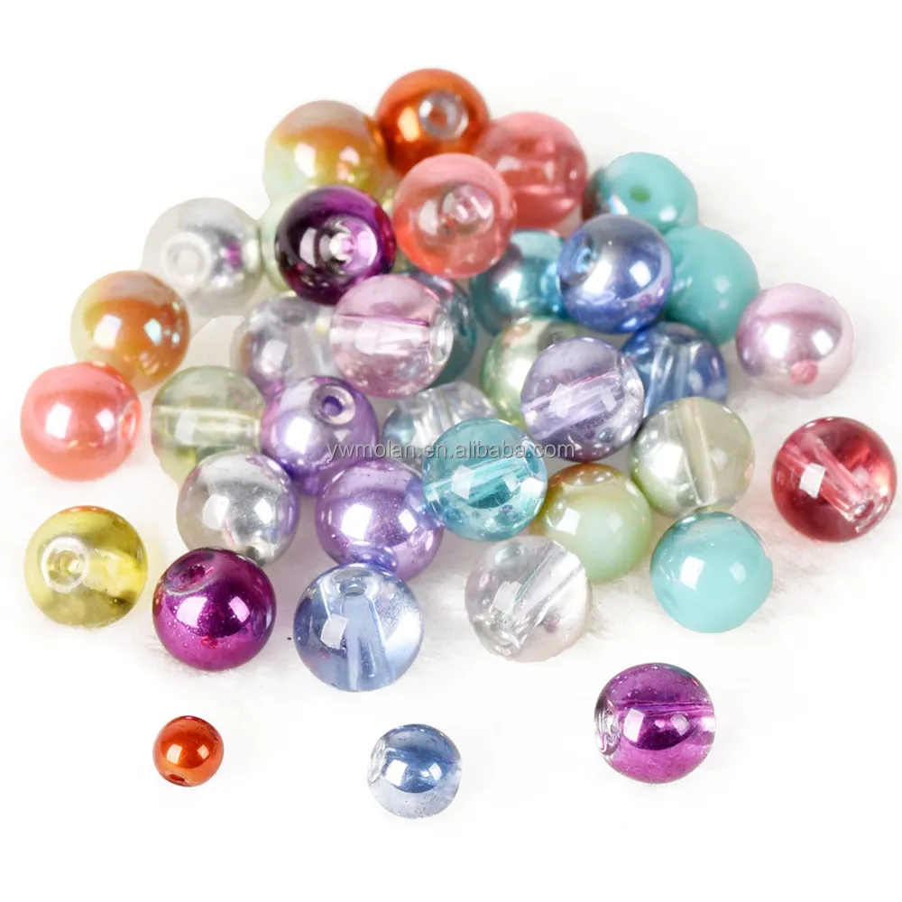 Круглые полуметаллические бусины-разделители из хрустального стекла, 4 мм, 6 мм, 8 мм, оптовая продажа, фурнитура для изготовления ювелирных изделий своими руками