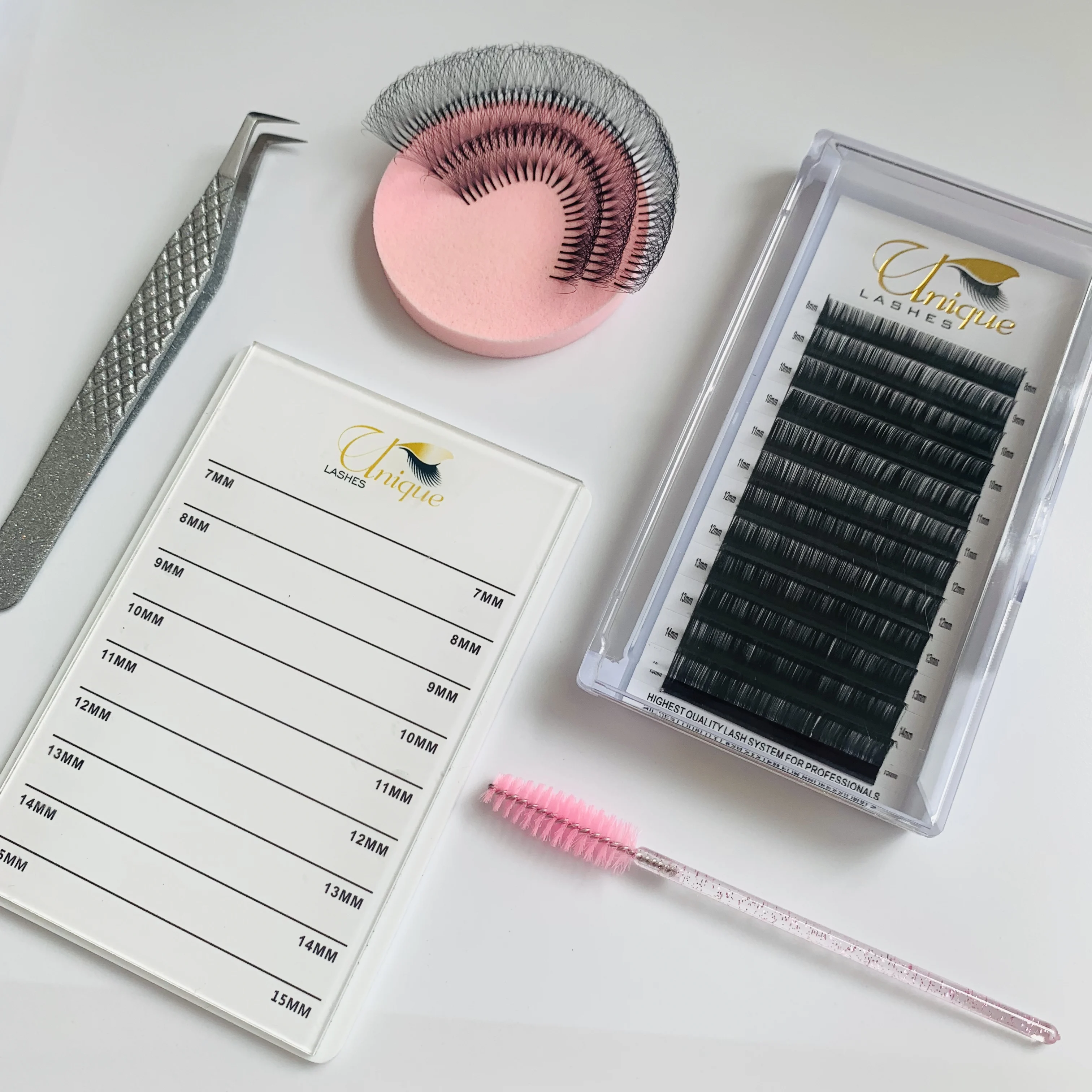 Individual Classic Lashes Premium PBT B C CC D DD Curl Single Mink Individual False Eyelash Extensions