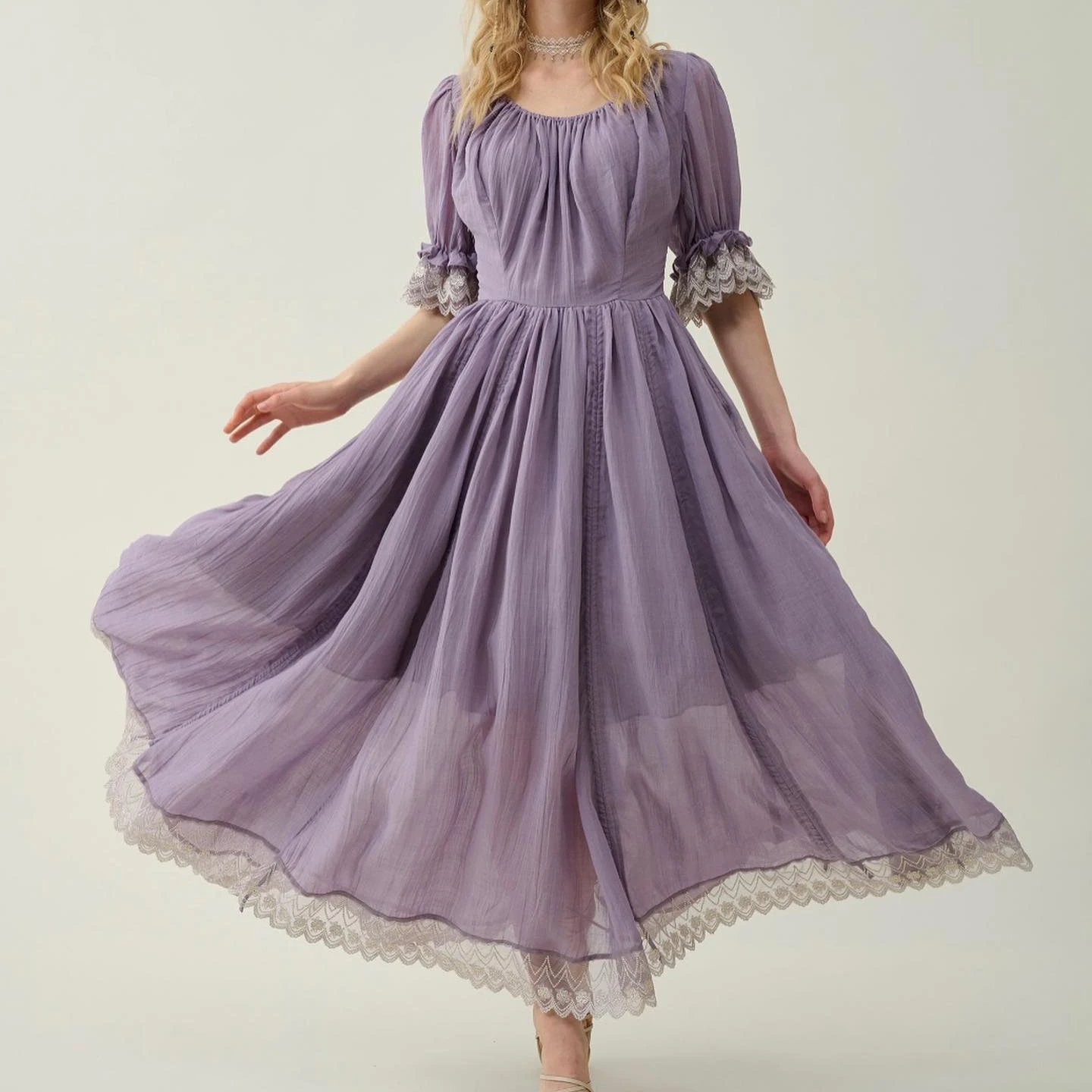 2021 Fashion Style Women Elegant Floral Print Casual Chiffon Maxi Long Dress