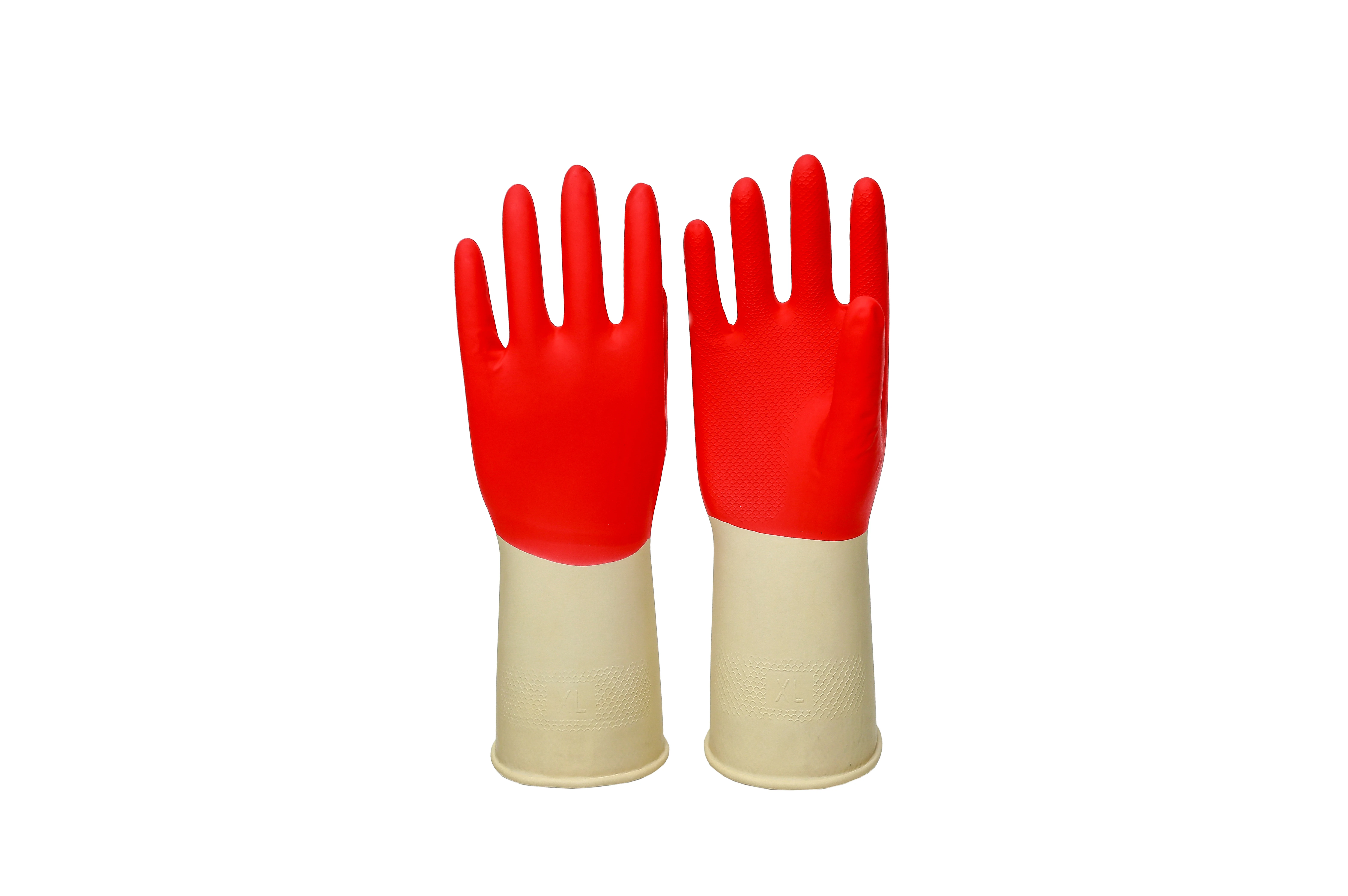 50G Bi color cheap household latex gloves double color latex gloves