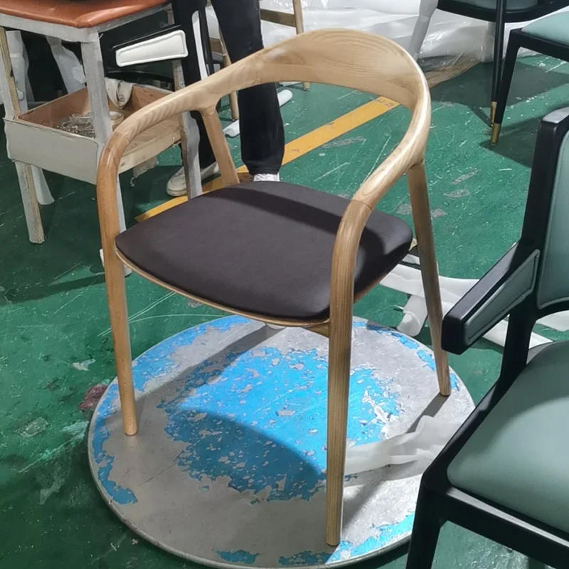 Modern leather wood arm chair design nordic style CH24 wood dinning room chairs wooden dining chairs for hotel and restaurant