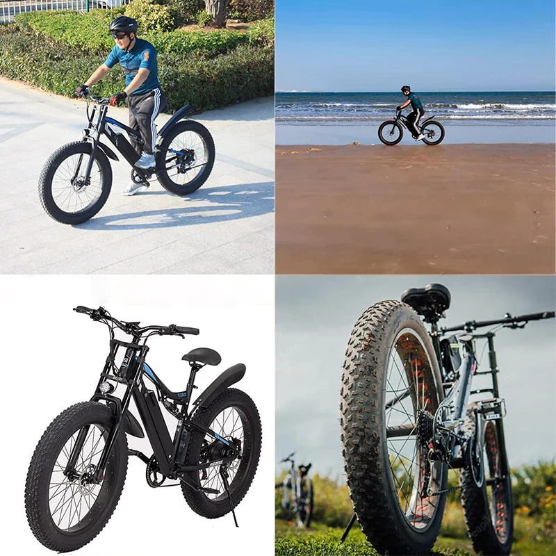 BUCKLOS 26 Inch Bike Air Suspension Fork Double Shoulder Snow Fork MTB 20*4.0 Inch Fat Bike Fork 180mm for E-bike DH Bicycle