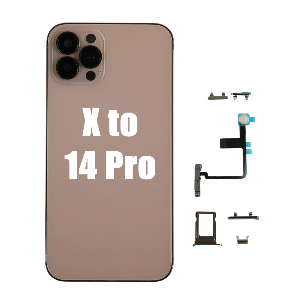 Задняя крышка DIY для iPhone X, преобразователь в 14 Pro 14 серии XR на 14 Pro Upgrade XS Max Like 14 Pro Max, Задняя стеклянная крышка