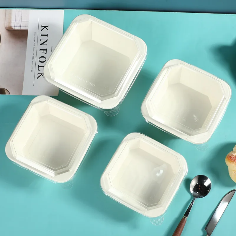 Octagonal Paper Bowl 32oz OEM Logo Print Service Windows Kraft Paper Bowls White Paper Bowl 1500ml