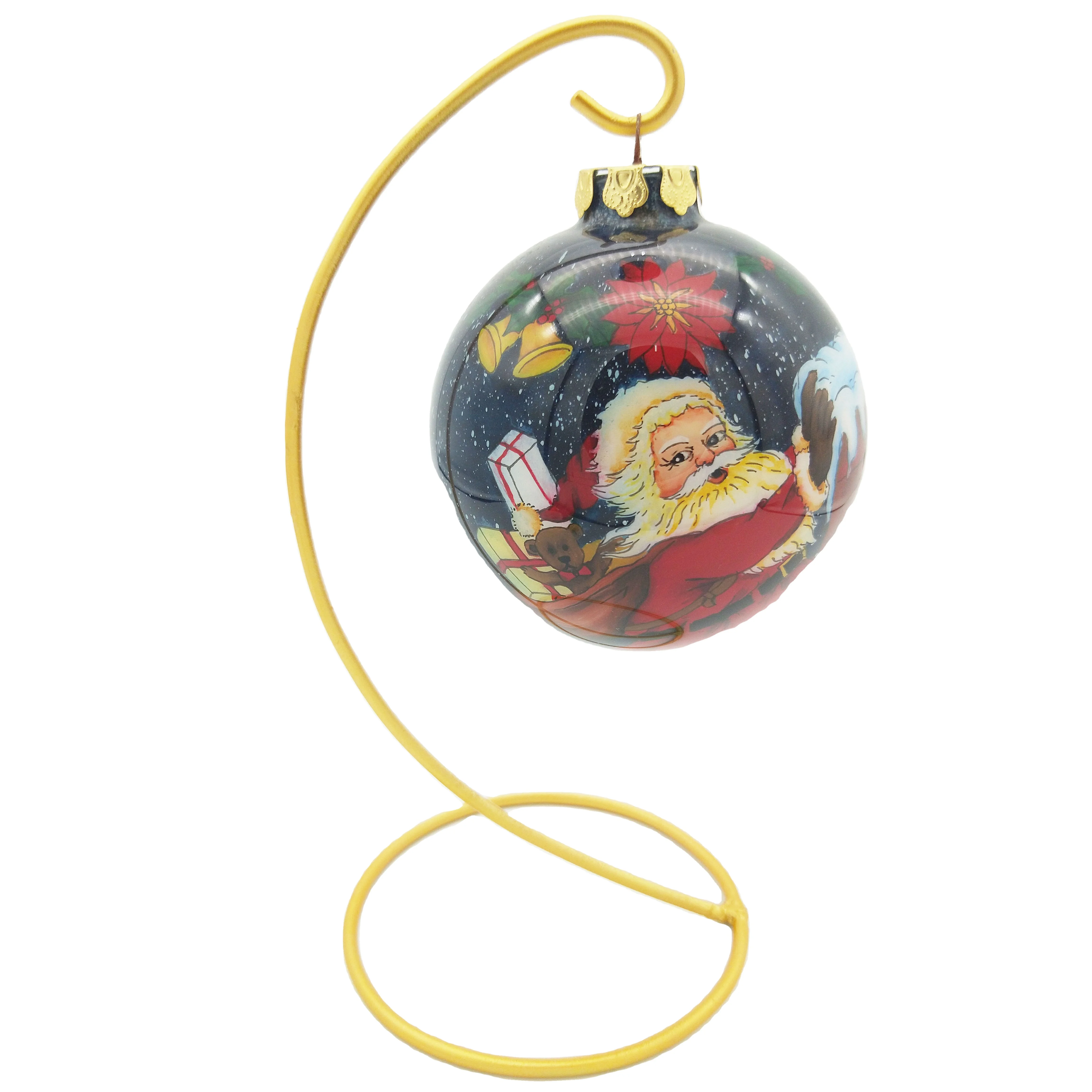 OEM ODM Custom Personalized Handmade Murano Glass Balls Santa Inside Painted Christmas Balls Manufacturer