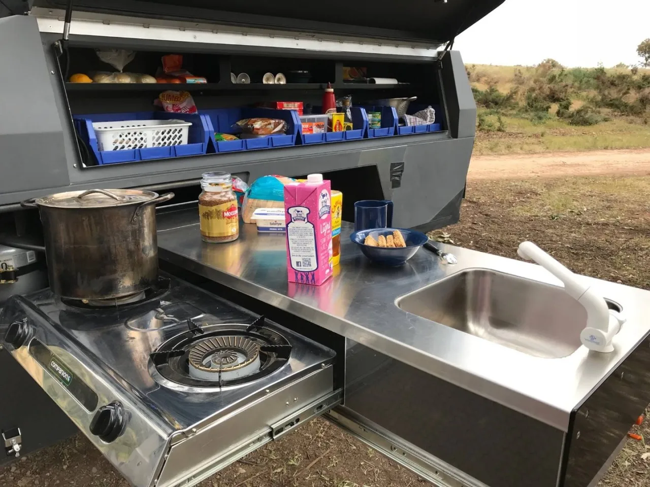 Kinlife 2022 New Design Popular Off Road Camping Trailer Rv Traveling Camper Trailer With Roof Top Tent