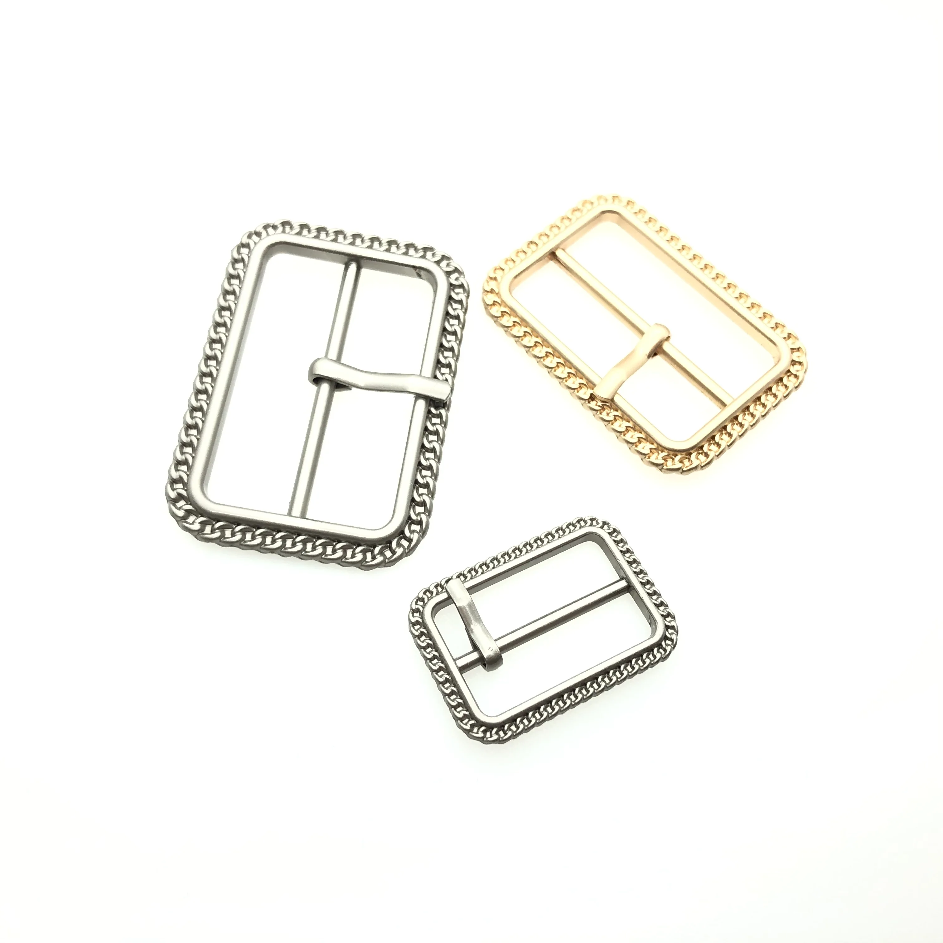 Classical Design Square Brass Rhinestone Gold Pin Plated Clip Center Belt  Buckles