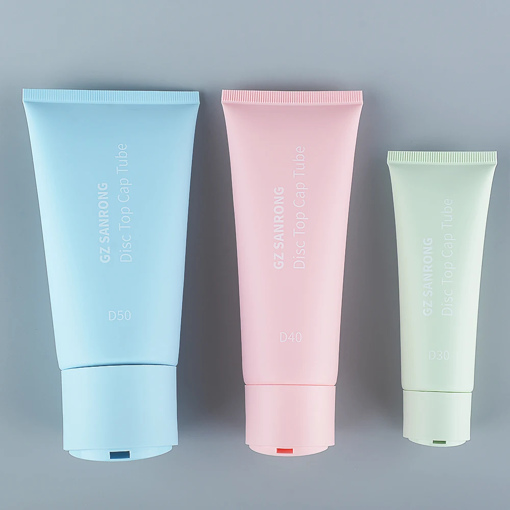 empty lady skin care facial cleanser packaging container round shape cosmetic packaging face wash tube