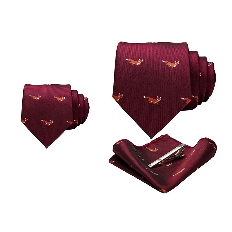 Best selling animal patterns in different styles flat men tie set necktie ties manufacturer