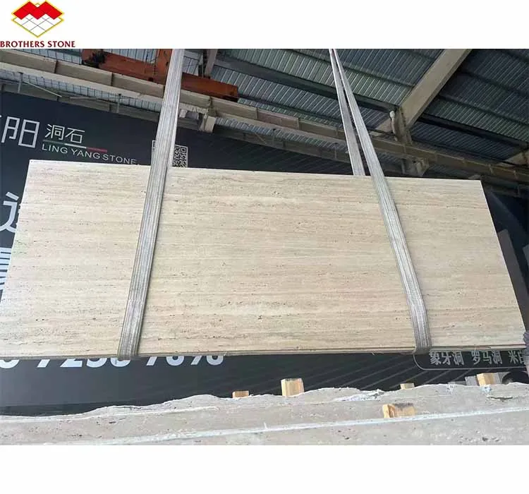 Beige Travertine Slab White Travertine Stone for Villa Flooring and Wall Stone Italy Customized Modern Interior Polished Calcite