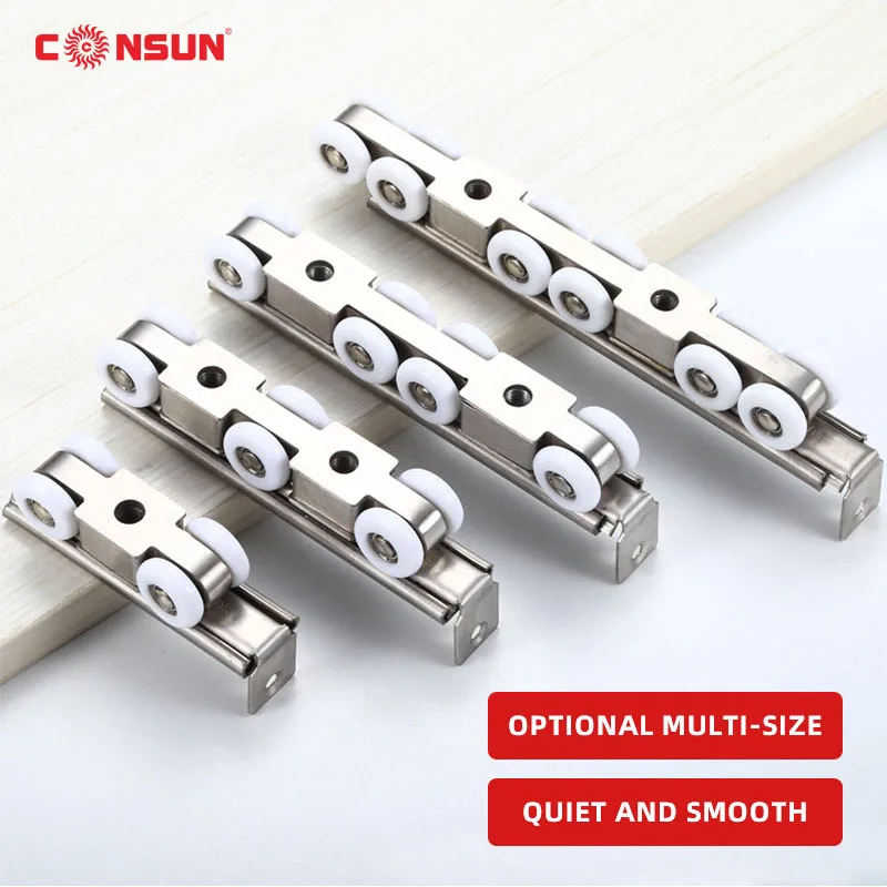 Stainless Steel Hanging Wardrobe Door Sliding Wooden Shower Glass Door Wheel Roller SR666-W