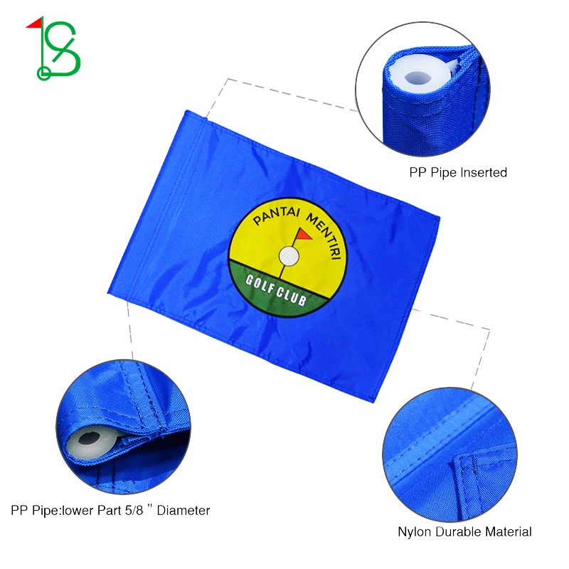 Mini Personalized Logo High Quality Golf Putting Green Flag Printing Double Sided Printing Golf Flag