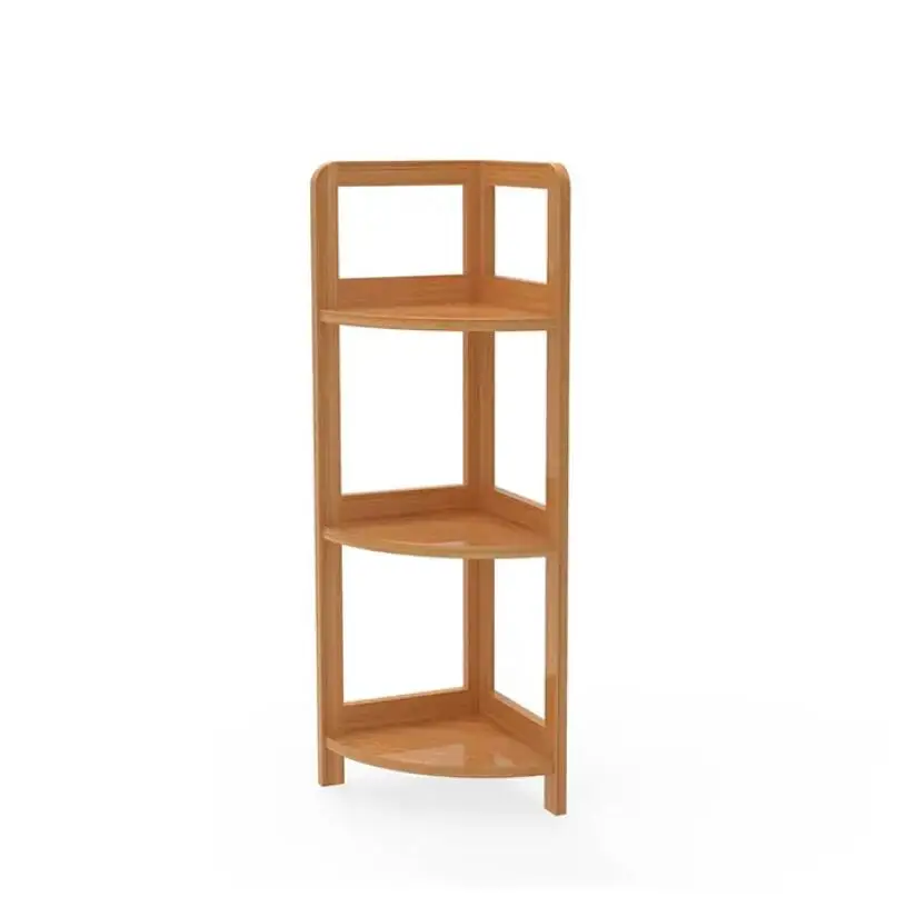 Multi-Tier Small Bamboo Corner Bathroom Rack Shelf for Storage