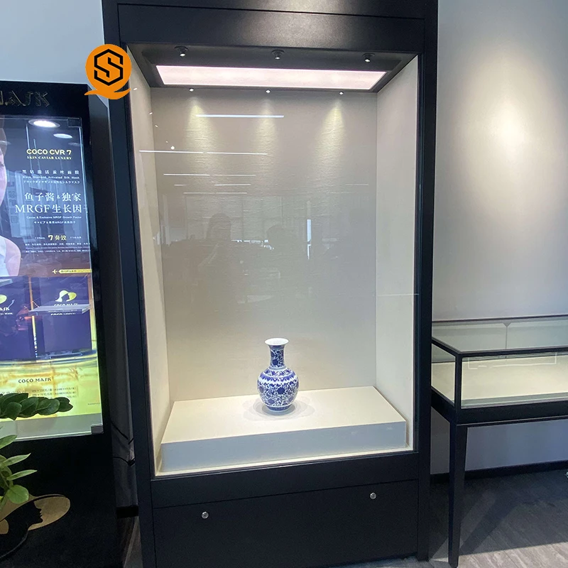 New Arrival Factory Supplier Wood Museum Souvenir Jewelry Showcase Display Sets Glass Showcases