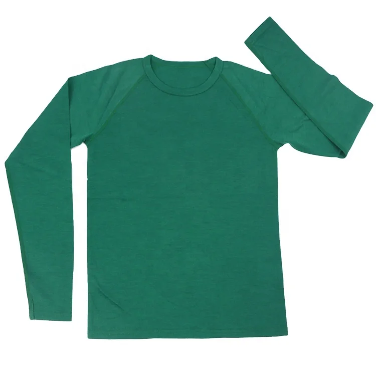 Wholesale Organic Merino Wool Sweatshirts Fleece Big Kids Boys Pullover Hoodie Loose Knit Hoodies with Raglan Sleeves