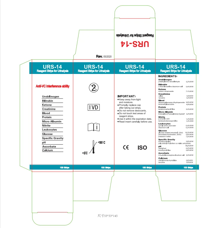 100 Strips Self Chek Test Strips Urine Test Reagent 14 parameters URS-14