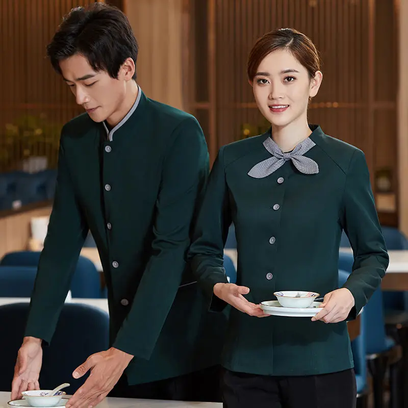 
Hotel Waiter Overalls Workwear Hotel Waitress Chef Uniform For Restaurant waiter uniform 