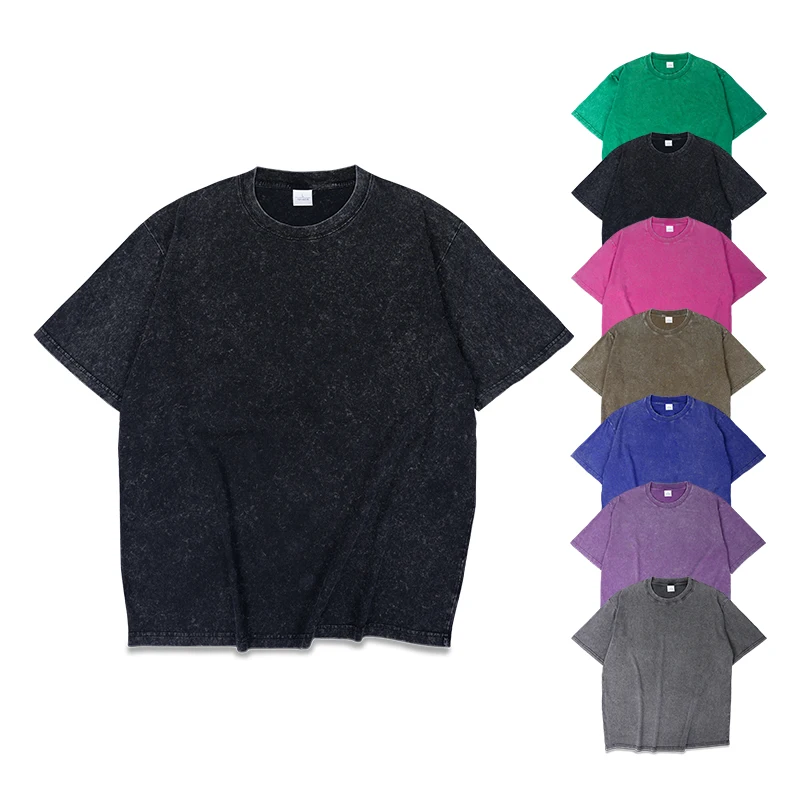 Wholesale 230gsm Streetwear Plain Oversized Tshirt Custom Essentials Cotton Crew Neck Oversized Cropped Machine Printing for Men