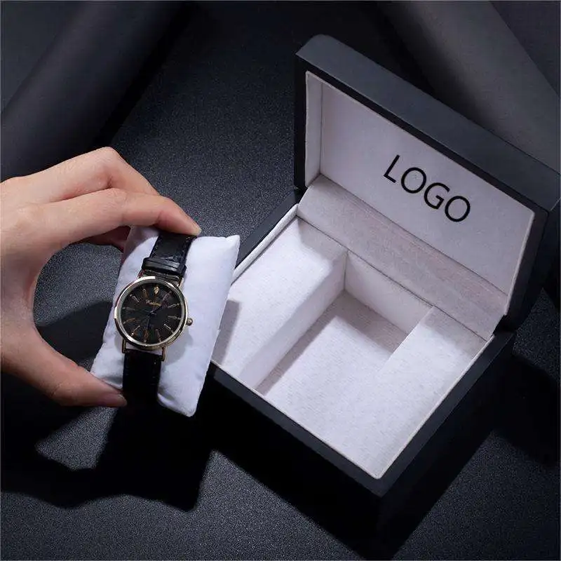 Better Hot Sale Black Velvet Watch Luxury Packing Box Wholesale Custom Logo Lacquer Single Watch Storage Box