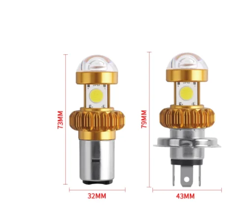 Motorcycle H4 BA20D LED Headlight Blubs with Fan 20W 6000K Moto Light CSP Chips Scooter Accessoire Motobike LED Head Lamp White