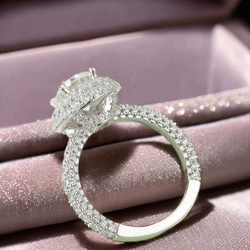 Lanphear 18 карат белое золото 2.0ct овальное свободное модное кольцо Mossanite элегантное стильное Новое дизайнерское обручальное с муассанитом
