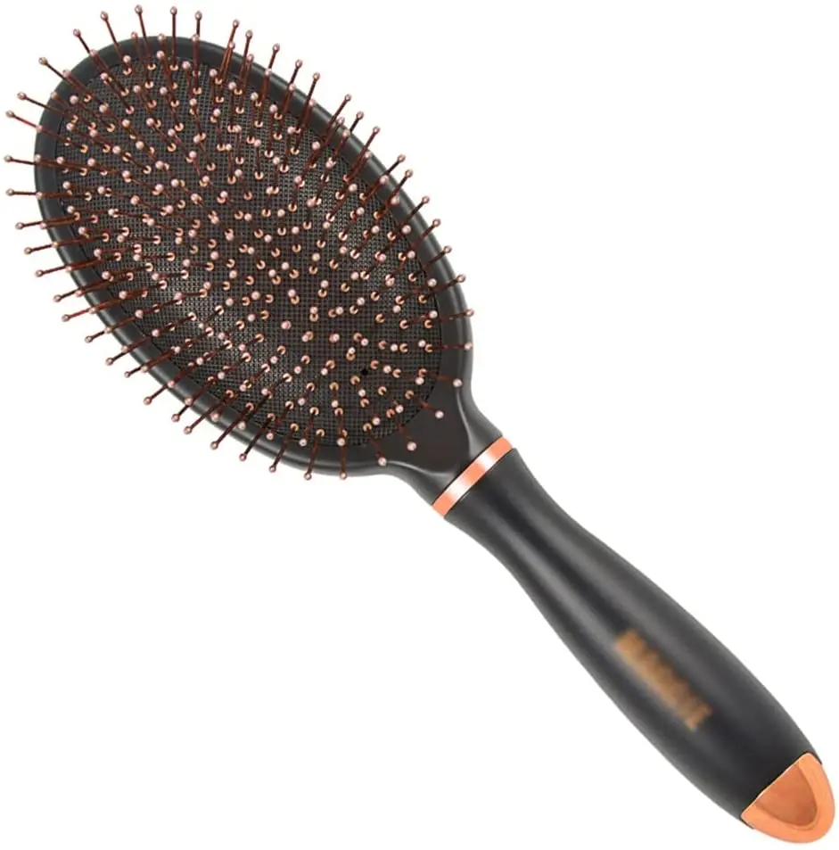 Anti-Static Hair Comb Metal Black Massage Electroplating Hair Brush Combs For Salon