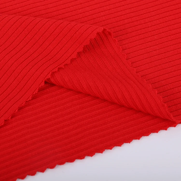  Factory Wholesale High Quality Soft Stretch Spandex Rib Knitting Fabric For Shirt Blouses