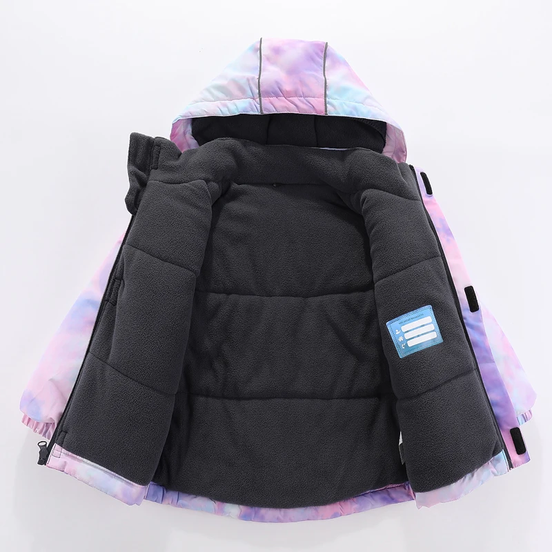 Kids Winter Puffer Waterproof Windproof Pants and Jackets Toddler Girl Snowsuit Winter Coat Ski Snow Wear