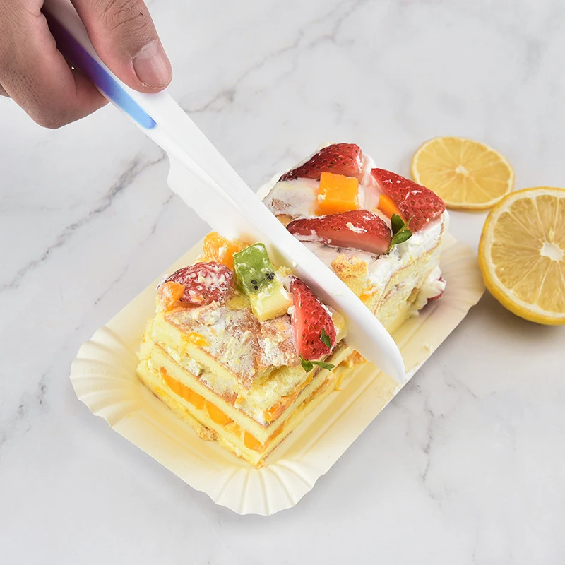 New Arrival Eco friendly Kitchen Fruit Vegetable Lettuce Cake Salad Plastic Knife PP Kids Safe Knife