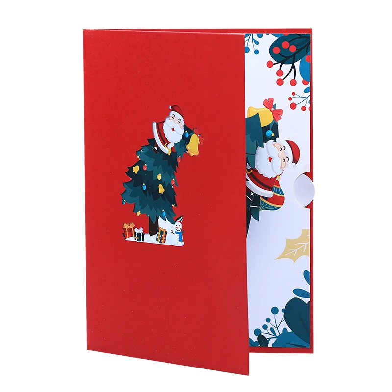 New Design  Best Price 3D Pop Up Christmas Thank You Cards Handmade Pop Up Greeting Cards From China