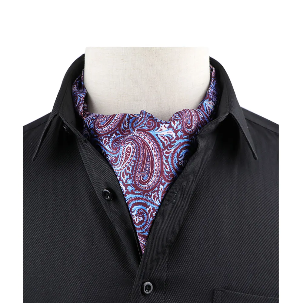 Мужской винтажный галстук в горошек для свадьбы, Официальный галстук Ascot Scrunch Self в британском стиле, гладкий шелковый галстук из полиэстера, роскошный