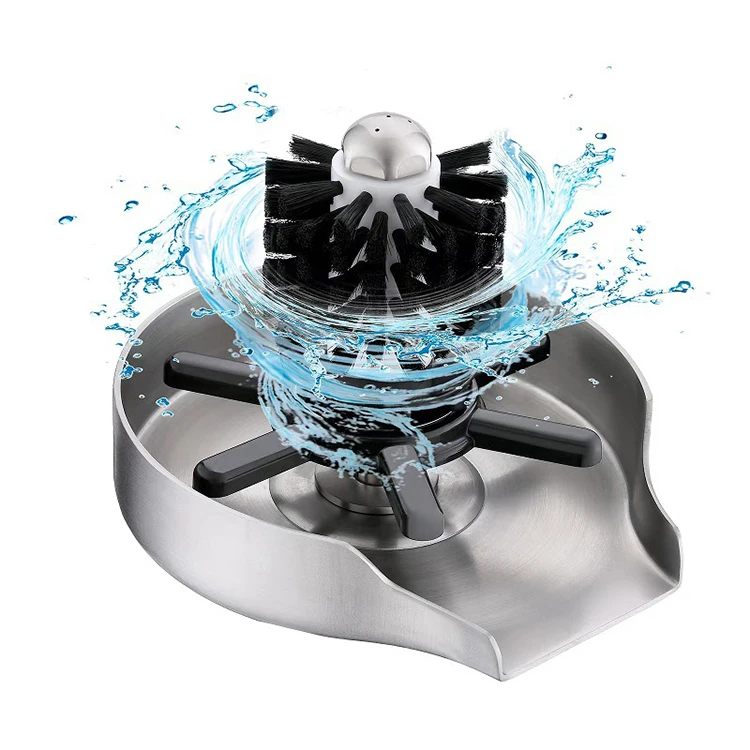 2023 New Design Automatic Stainless Steel Glass Rinser Cup Sink Cleaning Tool for Kitchen Bar Coffee Glass Cup Washer