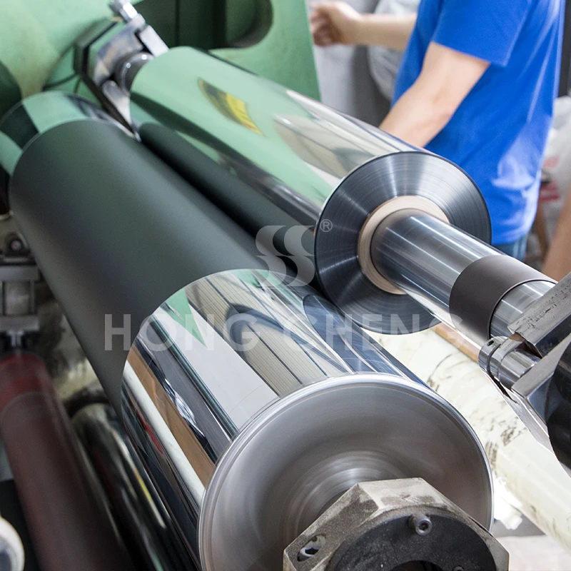 Flexible laminated metalized bopp polyester plastic films in roll with Matte black printing