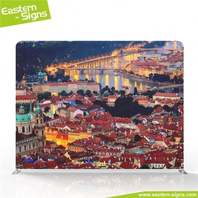 Pop Up Photography Custom Expo Event Foldable Stretch Fabric Backdrop Design Advertising Banner Stands Wall