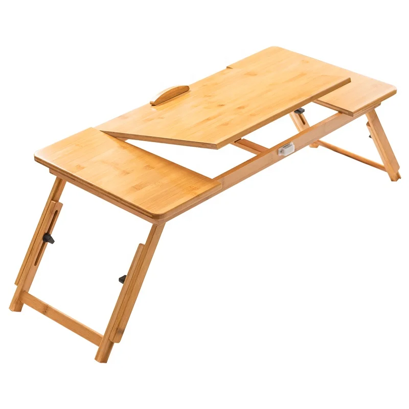 
Haichuan Folding adjustable home office portable Laptop table writing bed Bamboo desk with low price 