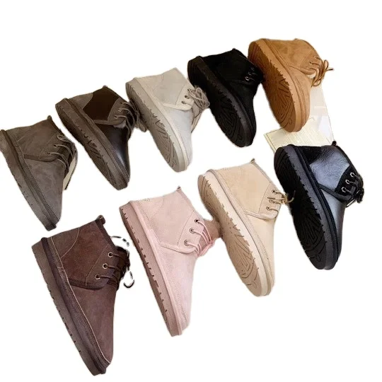 Классические водонепроницаемые сапоги унисекс, сапоги из натуральной овечьей кожи на шнуровке, зимняя обувь, 100%