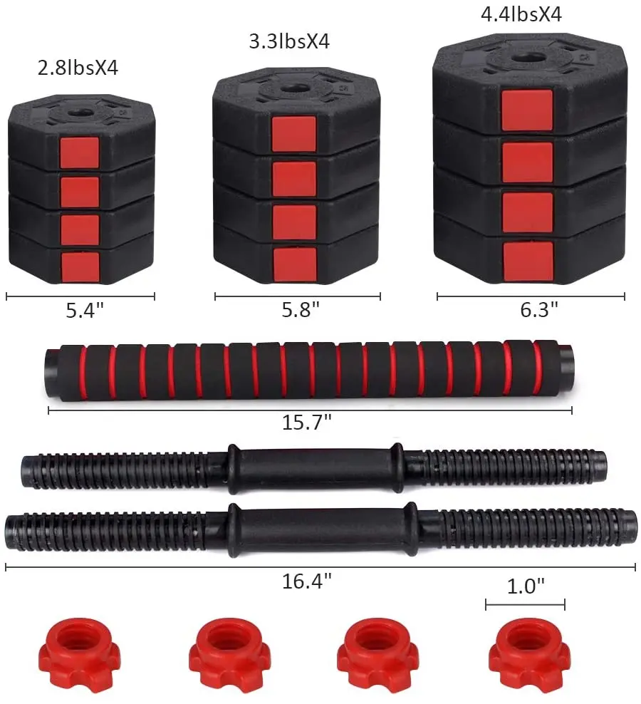Heavy Duty Fitness Equipment with Non-Slip Handle Sand Cement Filled Adjustable Dumbbell Set