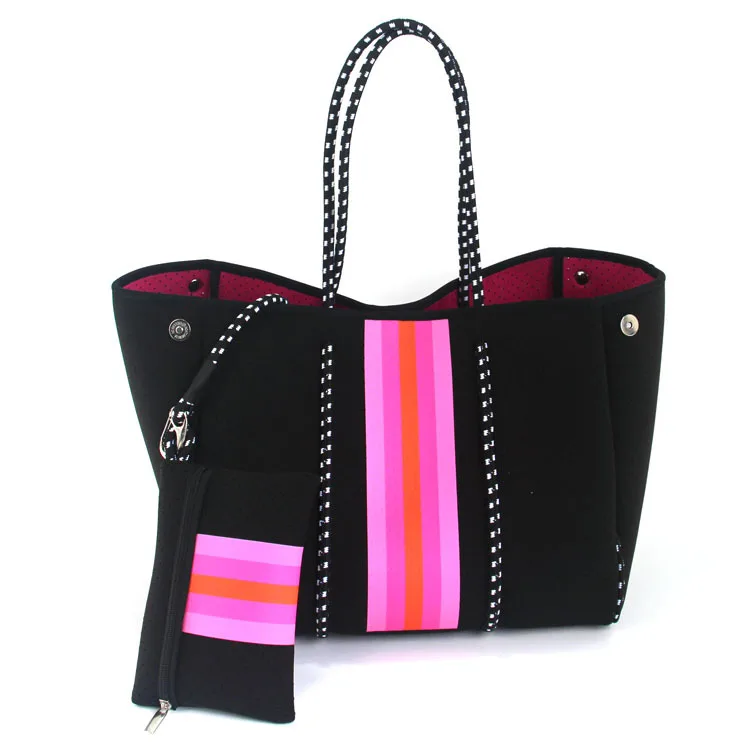 Manufacturer Wholesale Women Tote Bag Street Casual Neoprene Waterproof Beach Bag for Summer